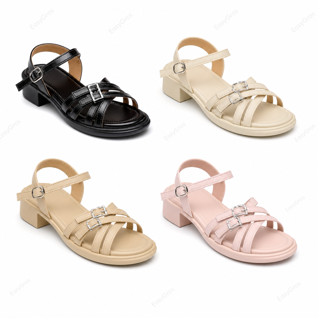 Girls Strappy Buckle Sandals LV-22 | 31-36 | 24prs/ctn | 4 Colors