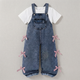 Girls' Denim Overall Set with Bow Accents