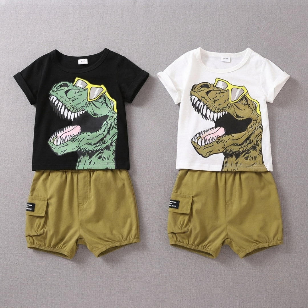 Boys Dinosaur Print 2-Piece Outfit