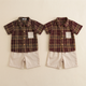 Boys' Plaid Summer Shirt & Shorts Set