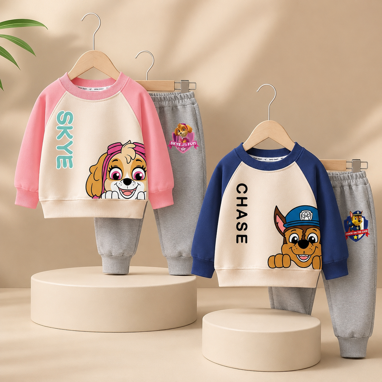 Kids' Cartoon Sweatshirt & Jogger Pants Set