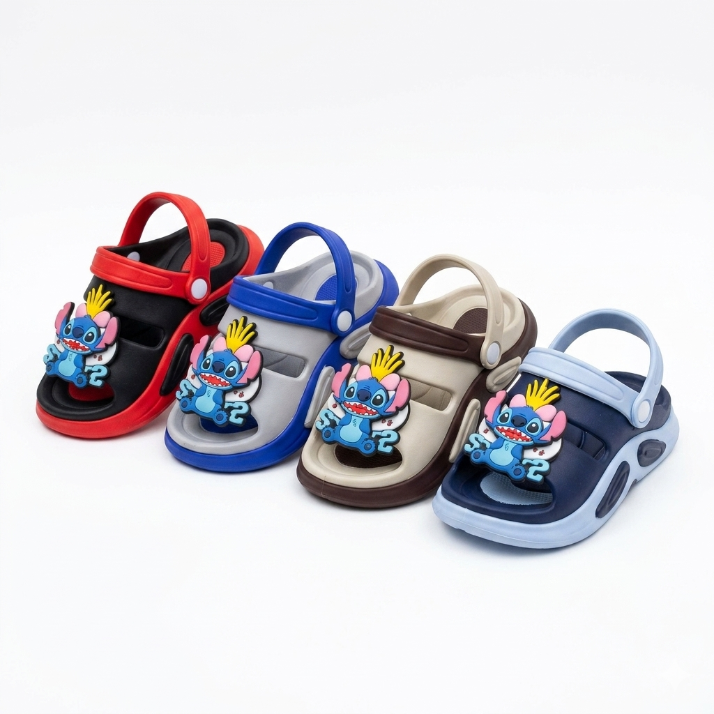 Kids Cartoon Clogs with Strap – 24pcs/Crate, Sizes 18-35