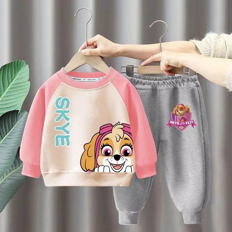 Kids' Cartoon Sweatshirt & Jogger Pants Set