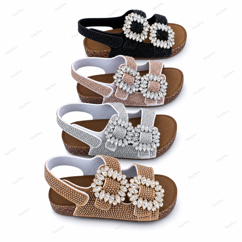 Girls Sparkly Rhinestone Sandals Mk7010 26-30 | 24prs/Box