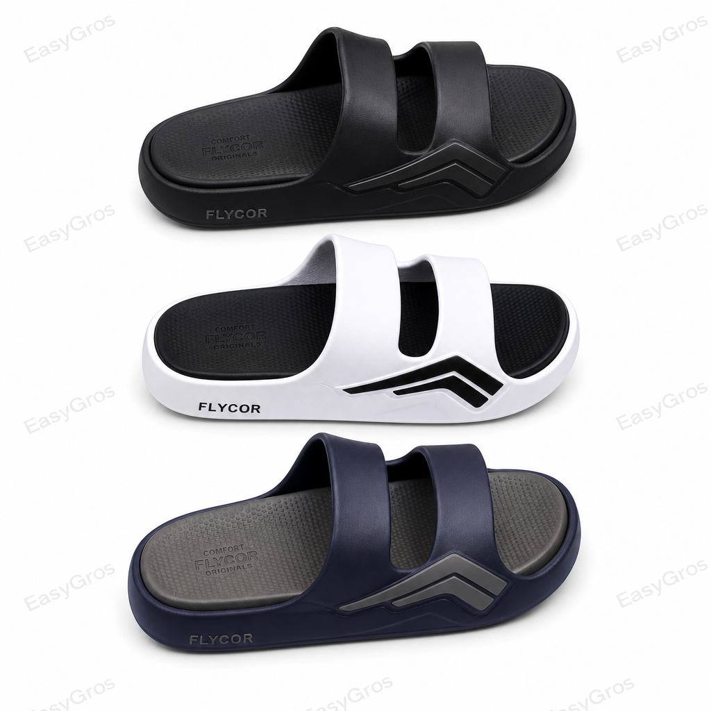 FLYCOR Comfort Double-Strap Slides 40-44 | 24pcs/ctn