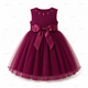 Nora Girls Plum Tulle Party Dress, Bow & Pearls (2-7Y, 15 pcs)