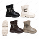 Girls Chain-Charm Ankle Boots Black/Cream/Brown/Taupe 21-36 24pcs