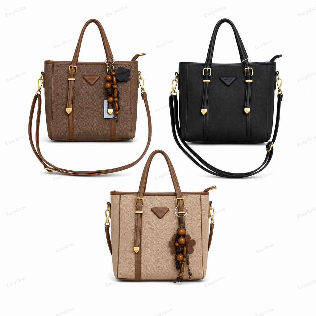 Structured Tote Crossbody Handbag - 3 Colors, 30pcs/crate
