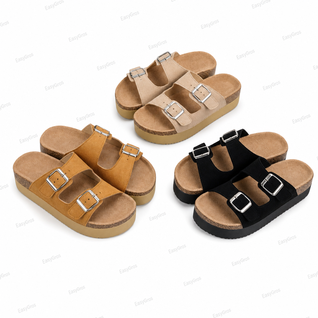 GENDA D280 Men's Double-Buckle Platform Sandals 36-40