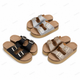 Men's Glitter Double-Buckle Platform Slides (36-40, 24pcs)