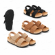 Kids Velcro Platform Sandals - Black/Tan/Beige (21-36, 24pcs)