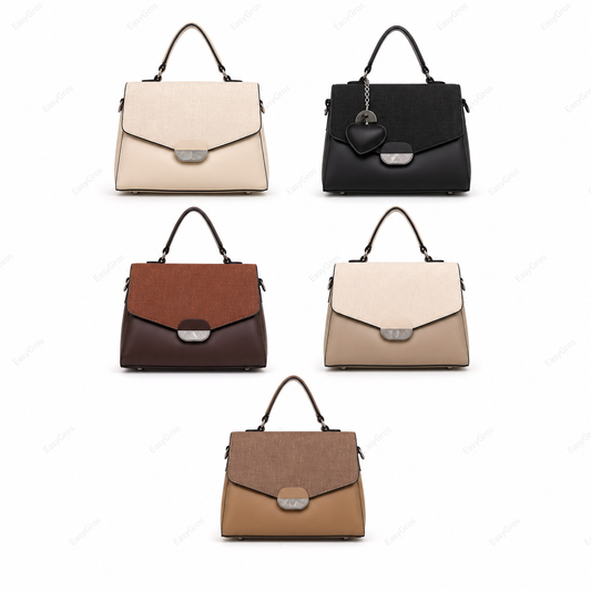 Ana Liza Top-Handle Satchel, Mixed-Texture, 30pcs/Crate